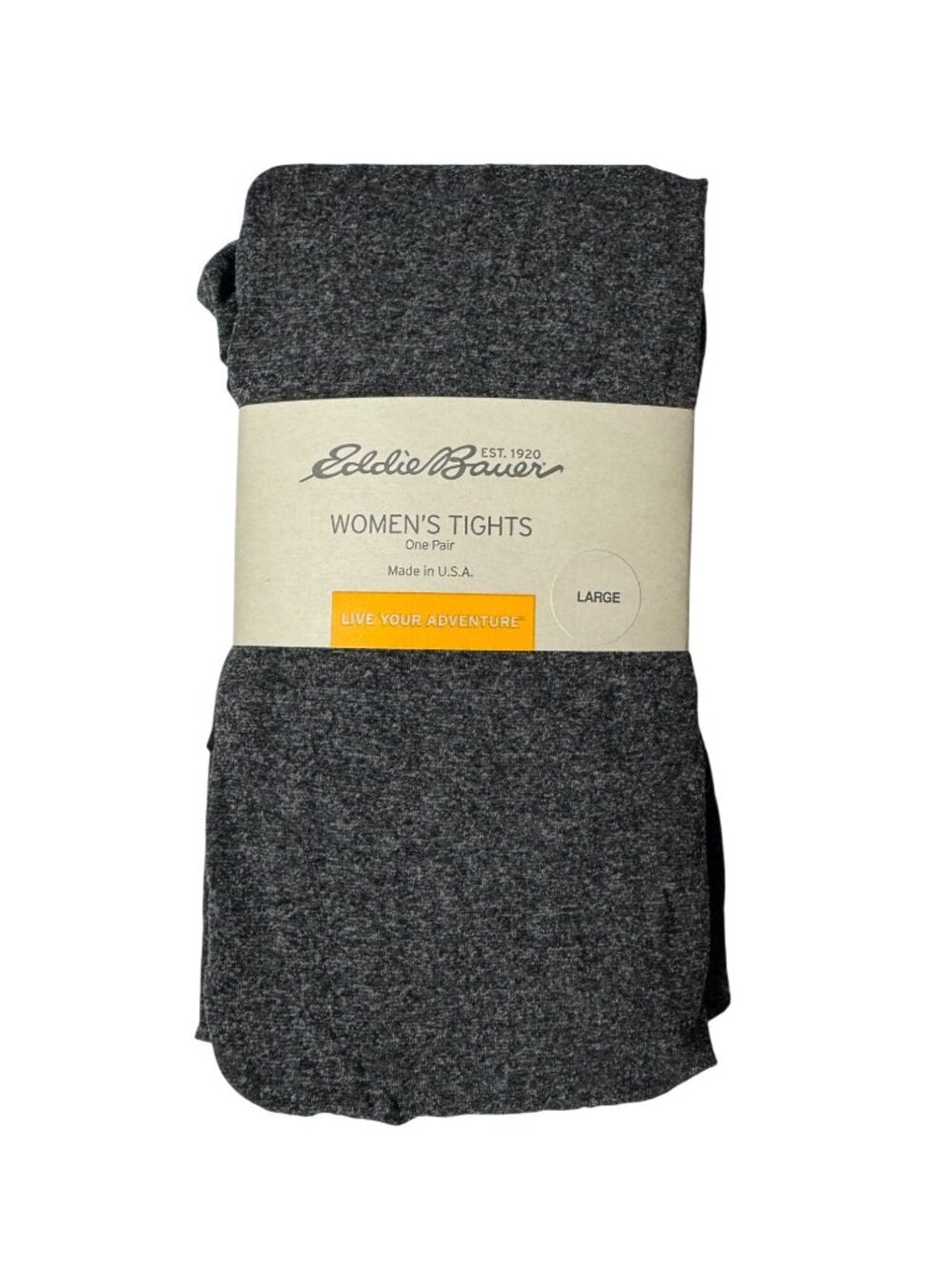 NEW Eddie Bauer Womens Tights Heather Gray Large Nylon Blend Made In USA